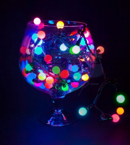 Гирлянда новогодняя "LED - шарики", Мультиколор, d17,5 мм  20 м, Neon-Night