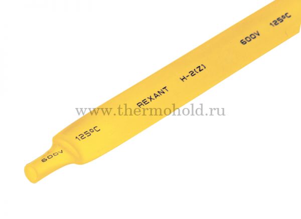 Термоусаживаемая трубка REXANT 12,0/6,0 мм, желтая, упаковка 50 шт. по 1 м