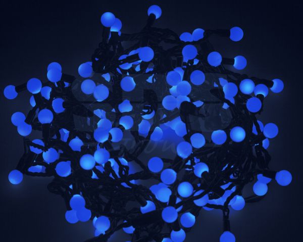 Гирлянда новогодняя "LED - шарики", диаметр 17,5мм  20 м, цвет свечения Синий, 220В, Neon-Night