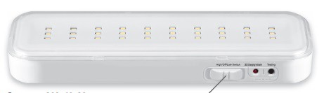 Аккумуляторный светильник, EL120 30LED  AC/DC (литий-ионная батарея), белый, с наклейкой "Выход", 200*60*20 мм