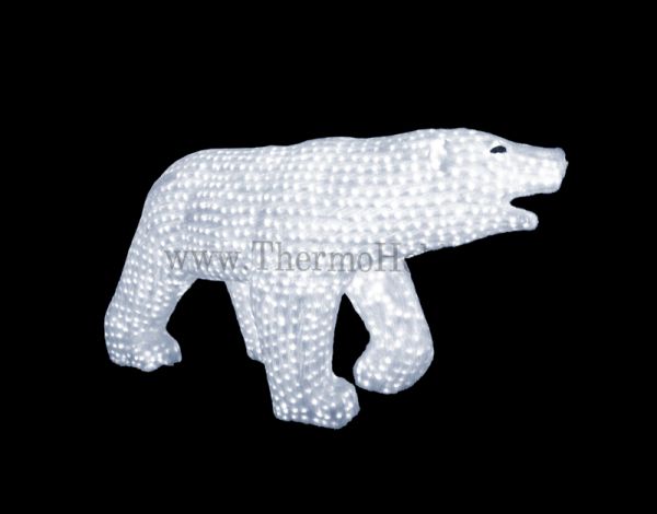 Акриловая светодиодная фигура "Белый медведь" 100х175см, 3872 светодиода, IP 44, понижающий трансфор