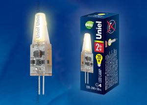 LED-JC-220/2W/WW/G4/CL Лампа светодиодная с силиконовым покрытием. Цвет свечения теплый белый. Упаковка картон. 220В