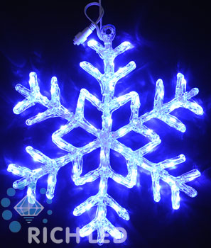 LED снежинка АКРИЛОВАЯ 40 см белая постоянное свечение 54LED 220В IP54, цвет: белый