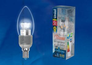 LED-C37P-5W/NW/E14/CL/DIM ALC03SL Лампа светодиодная диммируемая пятилепестковая. Форма "свеча", прозрачная колба. Материал корпуса алюминий. Цвет све