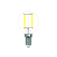 LED-G45-6W/3000K/E14/CL/SLF Лампа светодиодная. Форма "шар", прозрачная. Теплый белый свет (3000K). ТМ Volpe