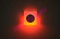 FL55SH-SP  RED (С ДРАЙВЕРМ В КОМПЛЕКТЕ) Светодиодный квадратный светильник, встраиваемый в стену,  красный оттенок, 1*1W CREE XP-E, 220V/1W, 50-60Hz, 