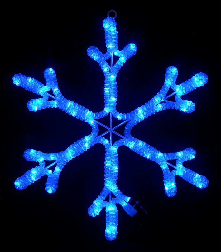 Мотив Снежинка из светодиодного дюралайта Синий с мерцанием, 45,72см. LED-XM(FR)-2D-CK005-18"-B-F(W) (FS-00-00000824)