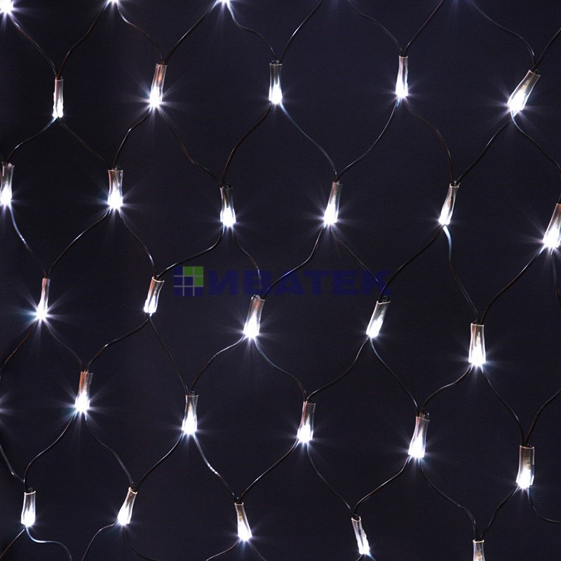 Изображение Гирлянда "Сеть" 1х1,5м, черный ПВХ, 160 LED Белый  интернет магазин Иватек ivatec.ru