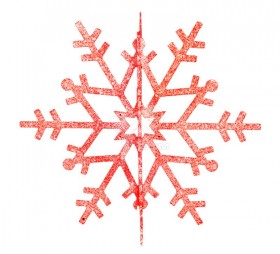 Елочная фигура "Снежинка резная 3D", 61 см, цвет красный, упаковка 6 шт
