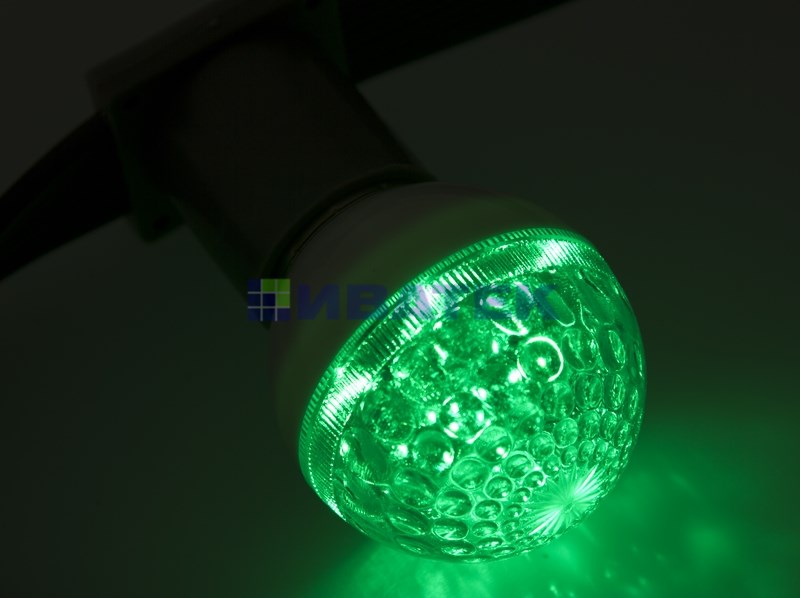 Лампа-шар для новогодней гирлянды "Белт-лайт"  DIA 50 10 LED е27  Зеленая  24V/AC  Neon-Night