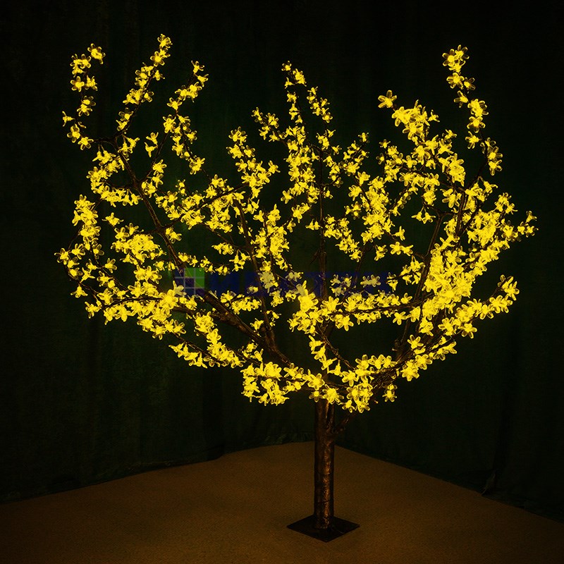 Изображение Светодиодное дерево "Сакура" высота 1,5м, диаметр кроны 1,8м, Желтые светодиоды, IP 54, понижающий т  интернет магазин Иватек ivatec.ru