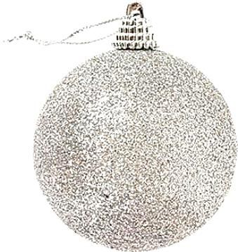 Елочная фигура "Шар с блестками", 25 см, цвет серебряный, упаковка 6 шт
