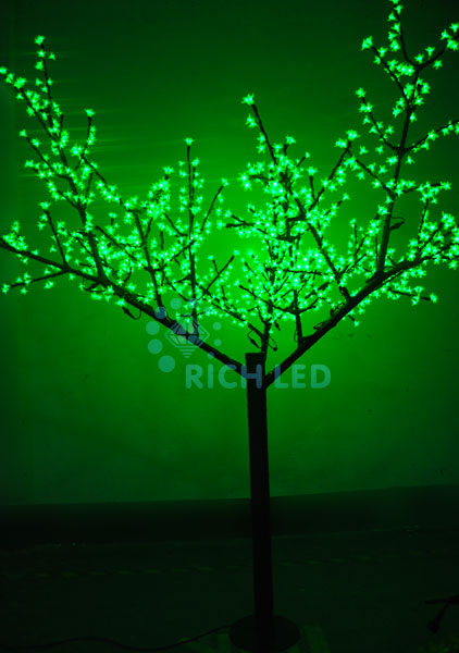 Светодиодное дерево Сакура 2,5х2м, зеленый, 1440LED, 24В, фиксинг, IP65 (RL-TRC24-250*200-1440-G)