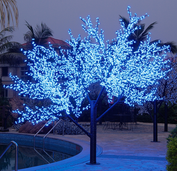 Светодиодное дерево вишня H:3,6m D3,0 м., 222W, синее, 24V/220V  LED-CBL-3.6-2688 Blue (FS-001108)