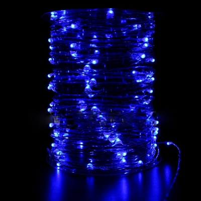 08-003, Светодиодная нить "Роса", 10м., 12V, прозр. пр., синий
