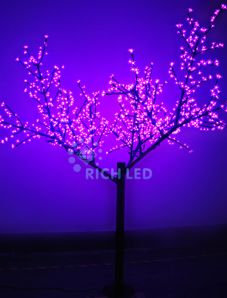 Светодиодное дерево Сакура 2,5х2м, розовый, 1440LED, 24В, фиксинг, IP65 (RL-TRC24-250*200-1440-P)