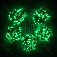 03-096 Комплект 5 Зеленых Нитей по 20м с Мерцанием Белого Диода, 1000 LED, Провод Черный ПВХ, IP54