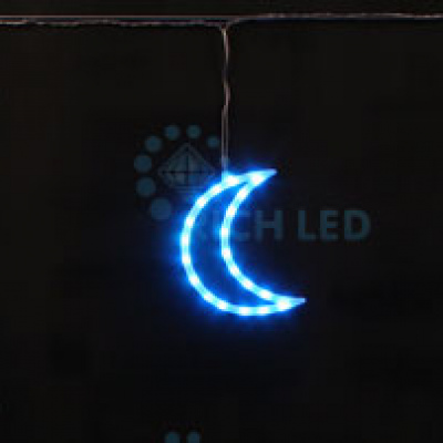 LED подвески Луны 3х0,5м соединяемые (до 10 шт.) синий постоянное свечение прозрачный провод IP54, ц