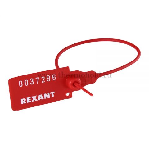 Пломба пластиковая номерная 220 мм красная REXANT