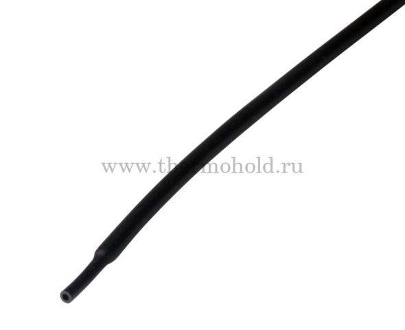 Термоусаживаемая трубка REXANT 1,5/0,75 мм, черная, упаковка 50 шт. по 1 м
