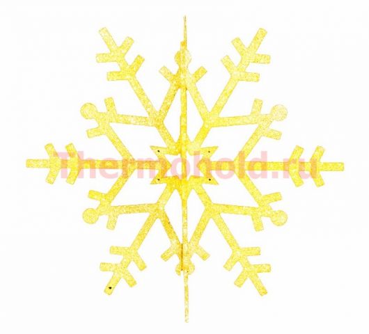 Елочная фигура "Снежинка резная 3D", 31 см, цвет золотой(упак 8 шт)