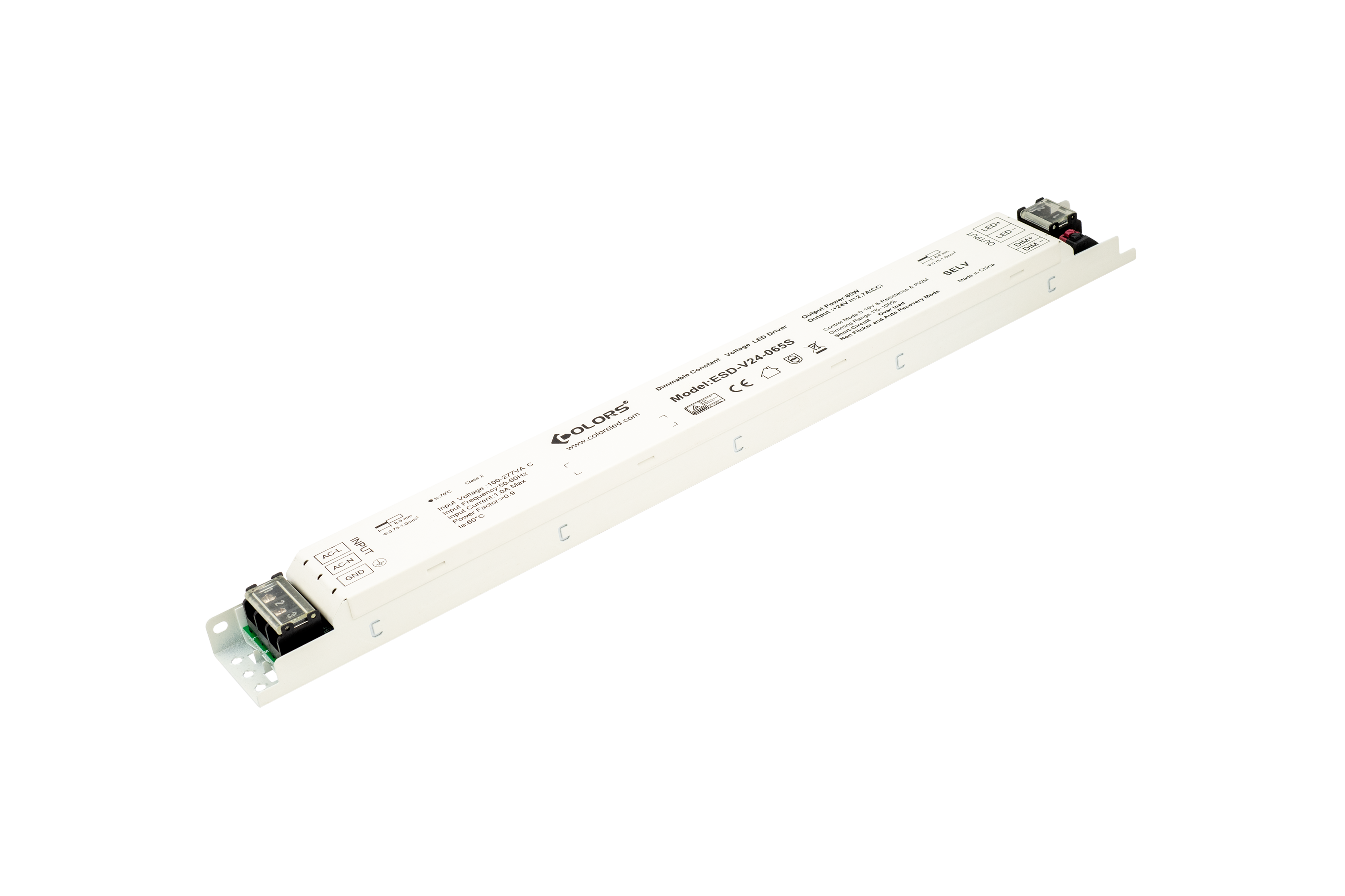 Блок питания для светодиодной ленты LUX встраиваемый в профиль, диммируемый, 24В, 65Вт, IP40