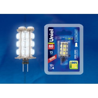 LED-JC-12/0,9W/WW/G4 60lm Corn Лампа светодиодная. Упаковка блистер