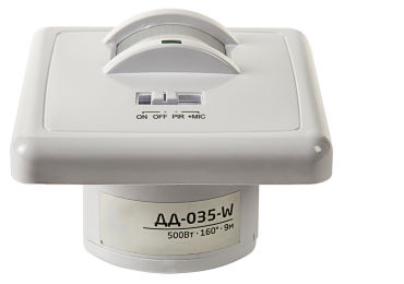 Датчик движения инфракрасный ДД-035-W оптико-акустический 500Вт 160 градусов 9м IP20 белый LLT