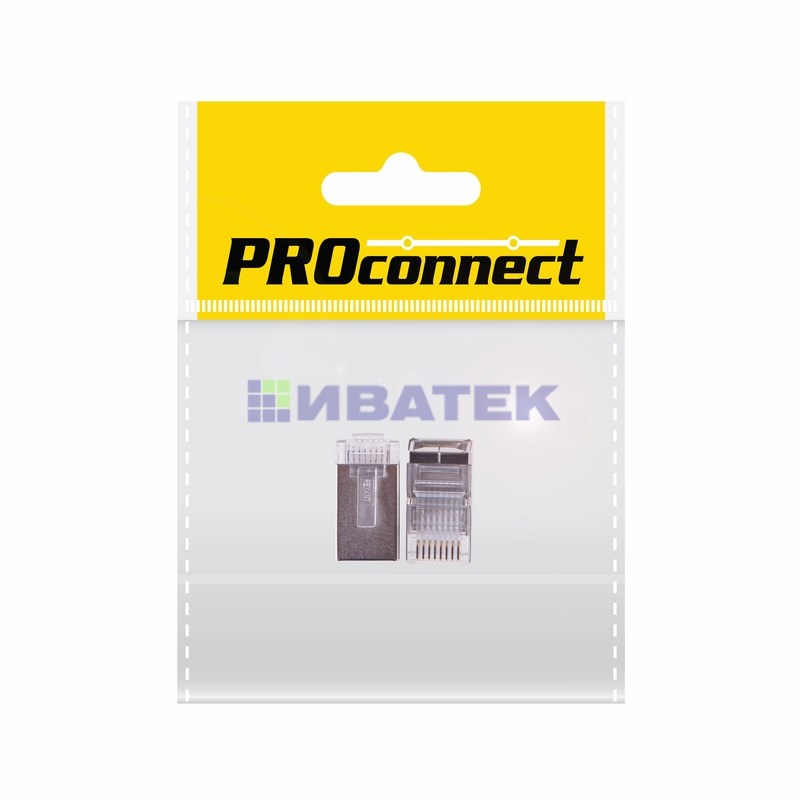 PROconnect Разъем сетевой LAN на кабель, штекер RJ-45(8P8C) FTP экранированный, пакет, 2шт.