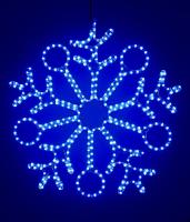 13-051 Снежинка светодиодная с кольцами 0,9м, 220V, прозр. пр. синий