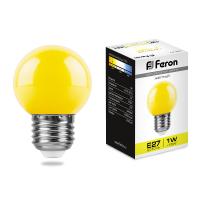 Лампа светодиодная декоративная (для гирлянд), LB-37 (1W) 230V E27 желтый для белт лайта G45