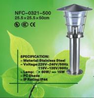 NFC-0321-500 Светильник 25,5*25,5*50 см, IP 44. энергосберегающая лампа 15W, 220V, Сталь, прозрачный пластик. Б/лампы