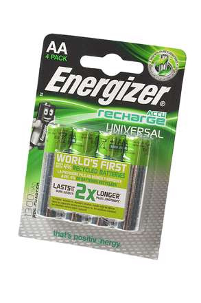 Изображение Аккумулятор Energizer Recharge Universal АА 1300мАч  BL4 арт.16024 (4 шт.)  интернет магазин Иватек ivatec.ru