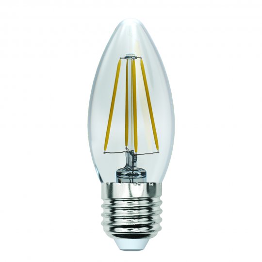 LED-C35-13W/3000K/E27/CL PLS02WH Лампа светодиодная. Форма "свеча", прозрачная. Серия Sky. Теплый белый свет (3000К). Картон. ТМ Uniel.