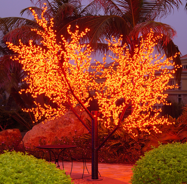 Светодиодное дерево вишня H:3,6m D3,0 м., 222W, красное, 24V/220V  LED-CBL-3.6-2688 Red (FS-001110)