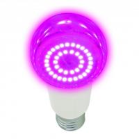 LED-A60-14W/SPSB/E27/CL PLP30WH Лампа светодиодная для растений. Форма "A", прозрачная. Спектр для рассады и цветения. Картон. ТМ Uniel.