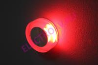 FL55SH-RD RED (С ДРАЙВЕРМ В КОМПЛЕКТЕ) Светодиодный круглый светильник, встраиваемый в стену,  красный оттенок, 1*1W CREE XP-E, 220V/1W, 50-60Hz, 100-