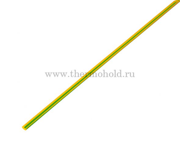Термоусаживаемая трубка REXANT 1,5/0,75 мм, желто-зеленая, упаковка 50 шт. по 1 м