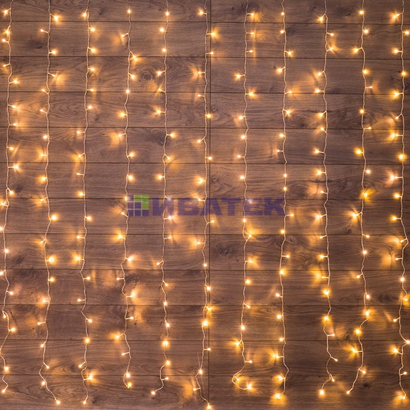 Гирлянда "Светодиодный Дождь"  2,5x2 м, свечение с динамикой, прозрачный провод, 230 В, диоды ТЕПЛО-БЕЛЫЕ