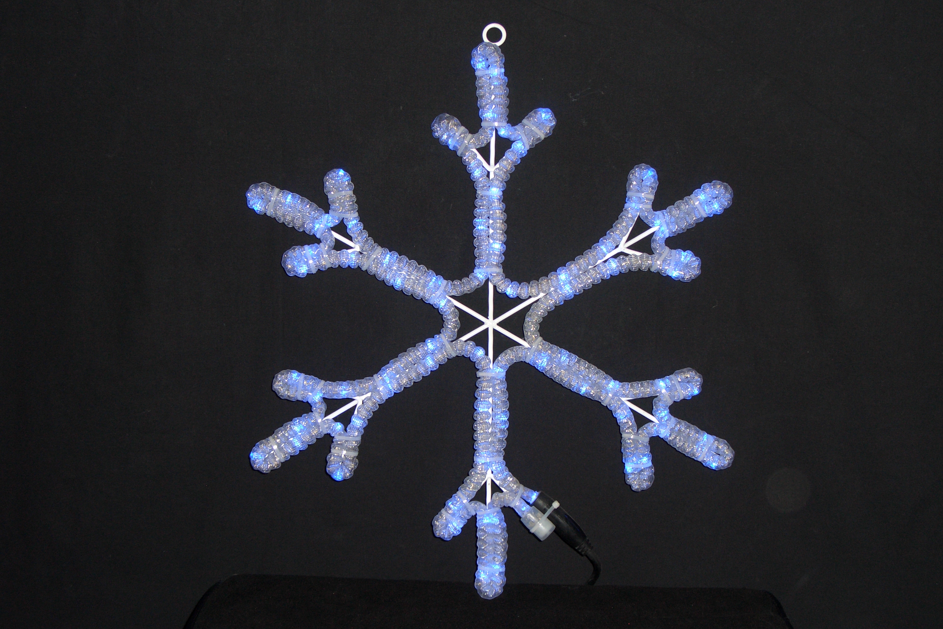Мотив Снежинка из светодиодного дюралайта Белый с мерцанием, 45,72см.LED-XM(FR)-2D-CK005-18"-W-F(W) (FS-00-00001160)
