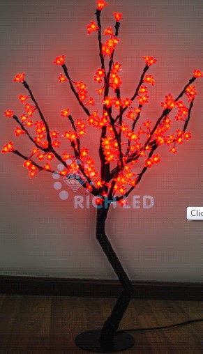 Светодиодное дерево Сакура 1,1х0,75м, красный, 200LED, 24В, фиксинг, IP65 (RL-TRC24-110*75-200-R)