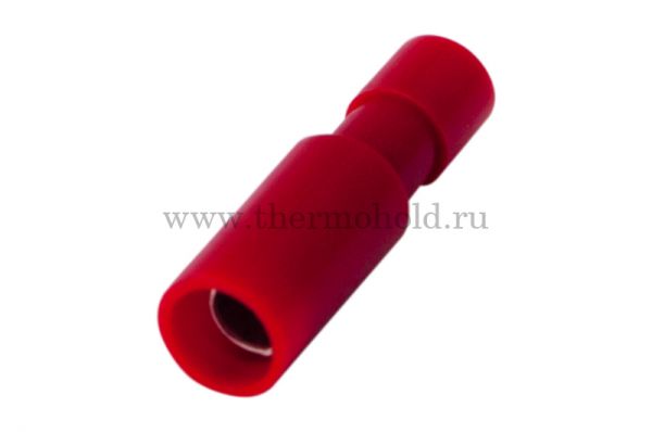 Разъем штекерный полностью изолированный гнездо 4 мм 0.5-1.5 мм² (РШПи-м 1.5-4/РШИм 1,25-5-4) красный REXANT уп 100шт