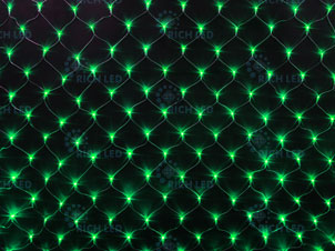 Светодиодная сеть 2х1,5м, зеленый, 192 LED, 220В, 8 режимов свечения, прозрачный провод, IP54