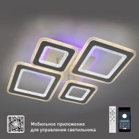 Управляемая светодиодная люстра OVAL DOUBLE RGB 104+20W 5S-APP-660x500x110-WHITE/WHITE/BULB-220-IP20