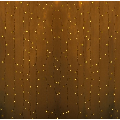 Гирлянда "Светодиодный Дождь"  2x0,8м, прозрачный провод, 230 В, диоды Желтые, 160 LED