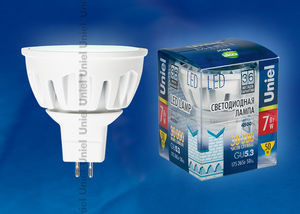 LED-JCDR-7W/NW/GU5.3/FR ALM01WH Лампа светодиодная. Материал корпуса алюминий. Цвет свечения белый. Серия Merli. Упаковка пластик