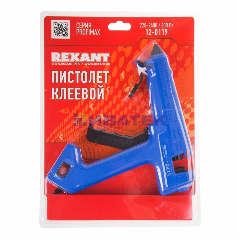 Изображение Пистолет клеевой REXANT, 280 Вт, Ø11 мм, ProfiMax, блистер  интернет магазин Иватек ivatec.ru