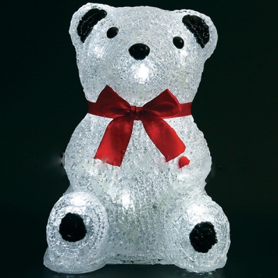 14-052, Светодиодная фигура "Медвежонок " 18 см, 16 led, 3АА., белый