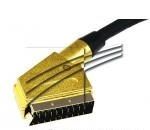 Изображение Шнур SCART - SCART (21 Pin), длина 1,5 метра (GOLD-металл) REXANT 3562(упак 10 шт)  интернет магазин Иватек ivatec.ru