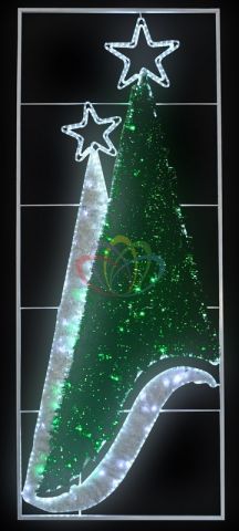 Фигура световая "Елки 2", 180 светодиодов 18м дюралайта, размер 250*100см